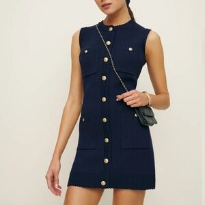 Reformation Catalina Cotton Mini Dress Blue - Size XS